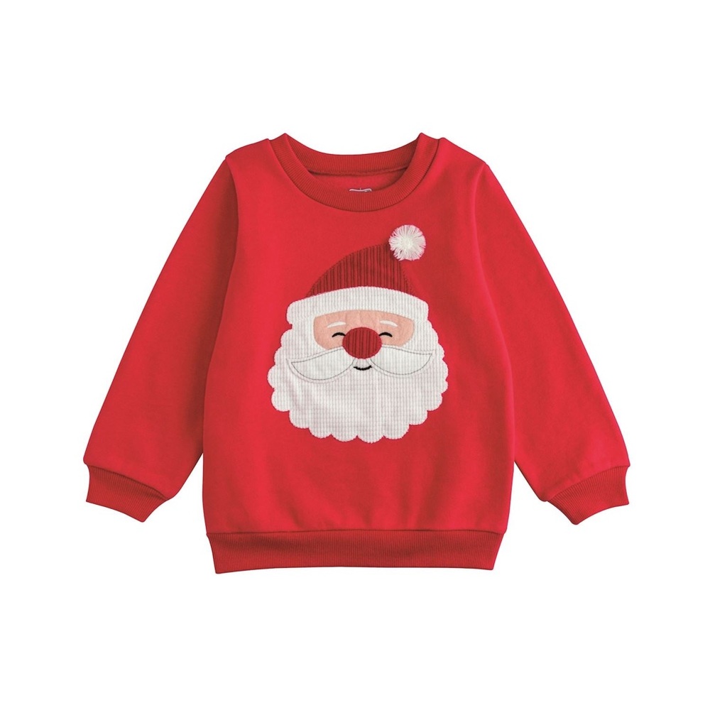 Mud Pie Red Santa Sweatshirt Toddler Boy 12-18 months 2T-3T 4T-5T